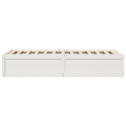 Cadre de lit sans matelas blanc 75x190 cm bois de pin massif