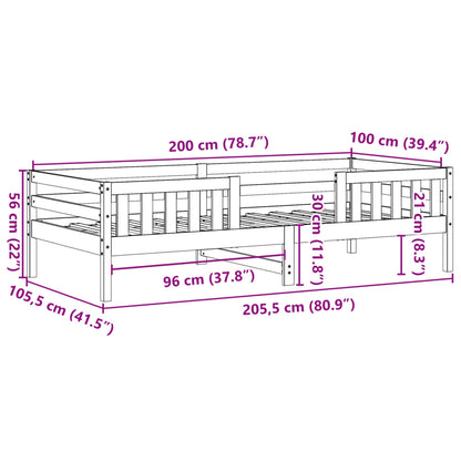 Cadre de lit sans matelas 100x200 cm bois massif de pin