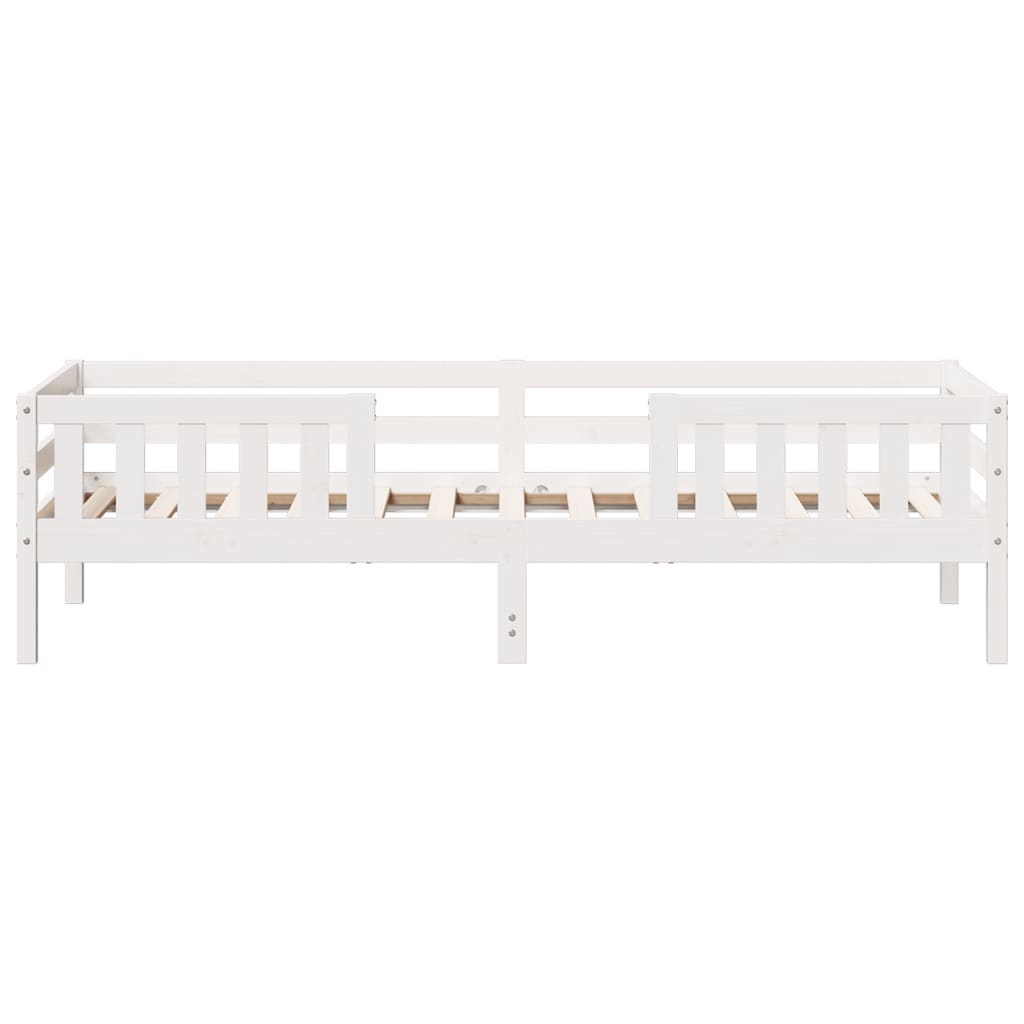 Cadre de lit sans matelas blanc 100x200 cm bois de pin massif