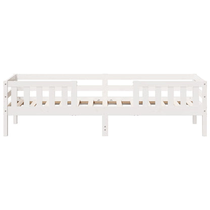 Cadre de lit sans matelas blanc 100x200 cm bois de pin massif