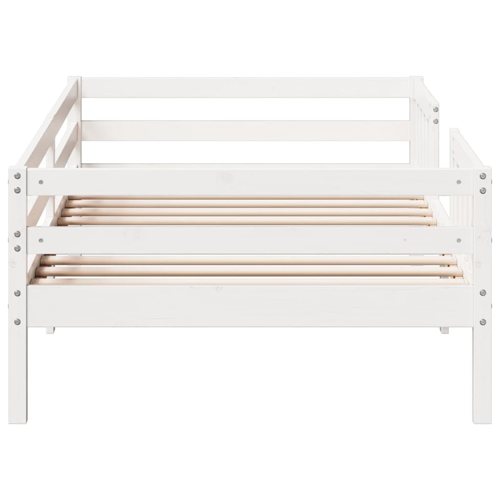 Cadre de lit sans matelas blanc 100x200 cm bois de pin massif