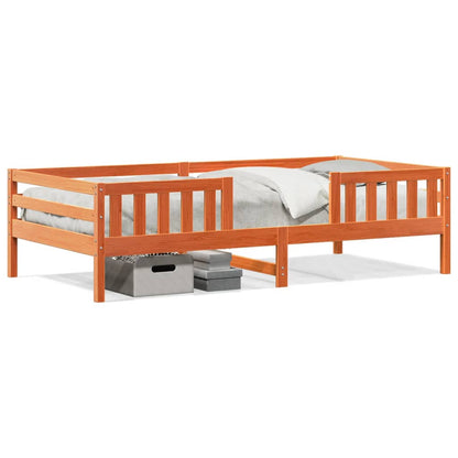 Cadre de lit sans matelas cire marron 100x200cm bois pin massif