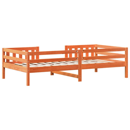 Cadre de lit sans matelas cire marron 100x200cm bois pin massif