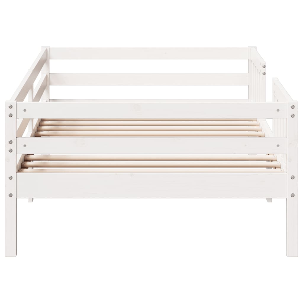 Cadre de lit sans matelas blanc 90x200 cm bois de pin massif