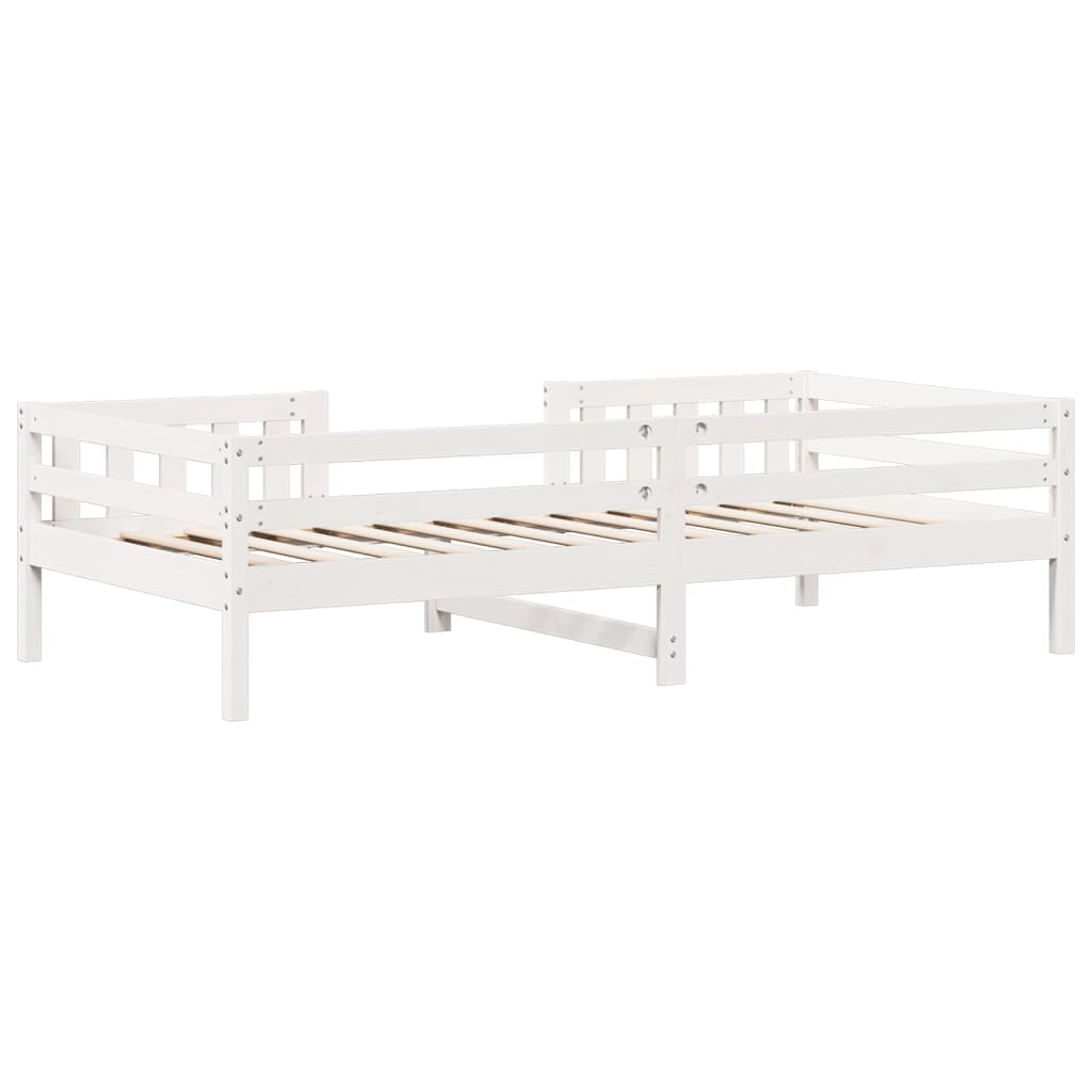 Cadre de lit sans matelas blanc 80x200 cm bois massif de pin