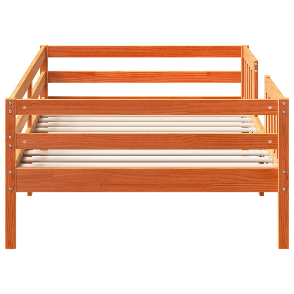 Cadre de lit sans matelas cire marron 80x200 cm bois pin massif