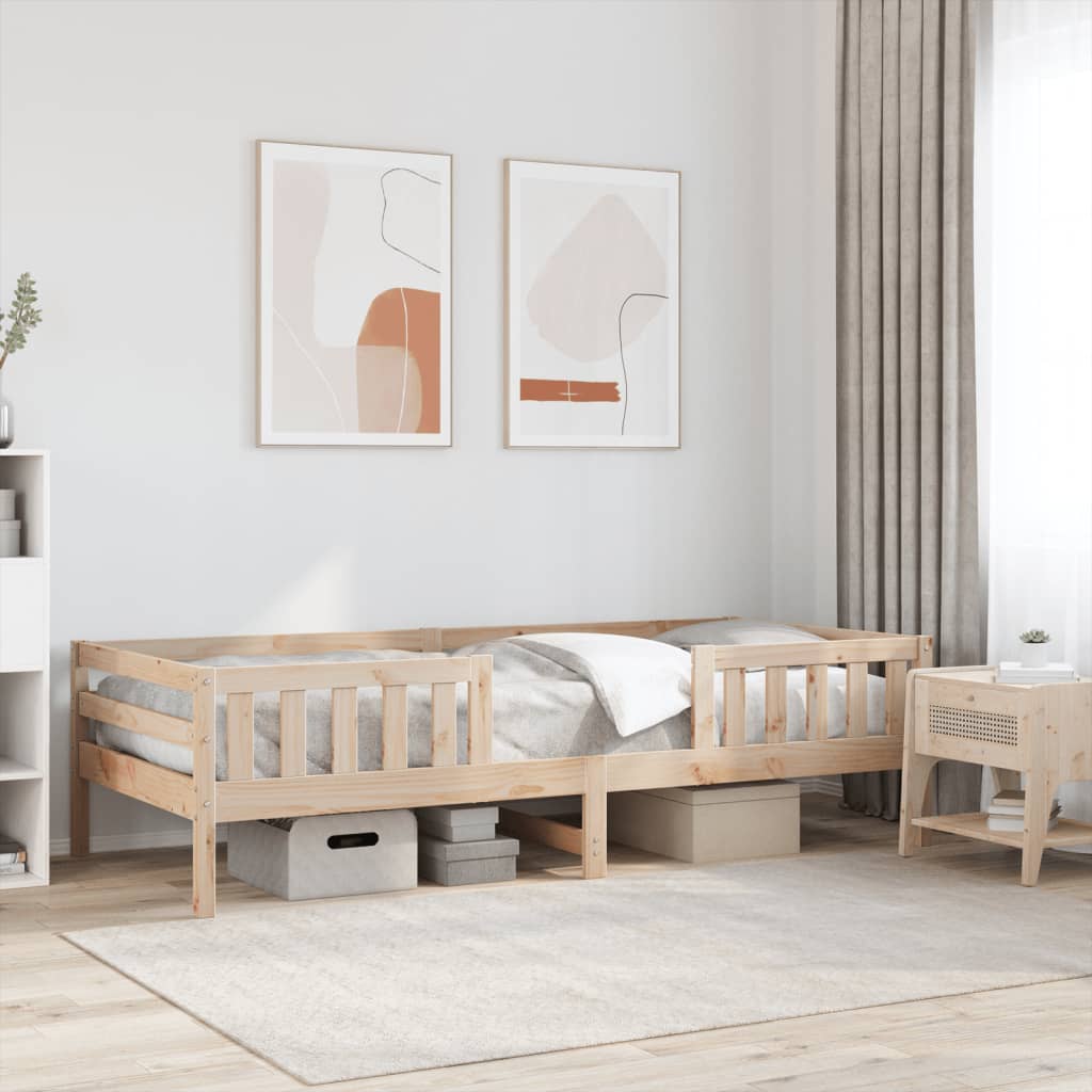 Cadre de lit sans matelas 75x190 cm bois de pin massif