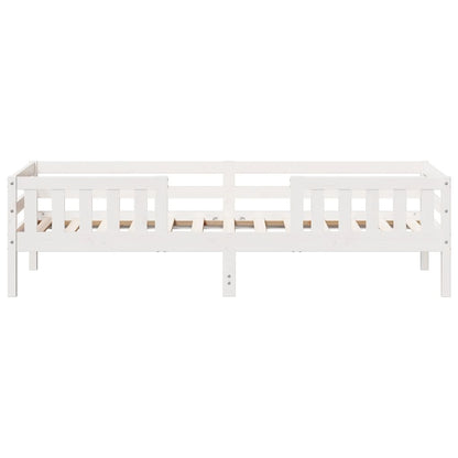 Cadre de lit sans matelas blanc 75x190 cm bois de pin massif