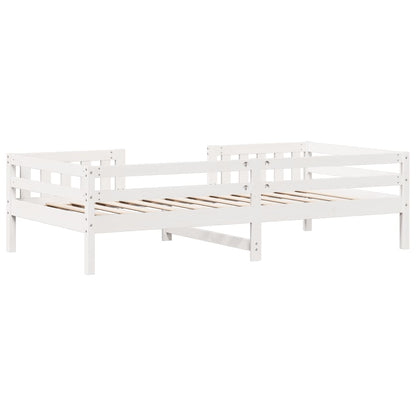 Cadre de lit sans matelas blanc 75x190 cm bois de pin massif