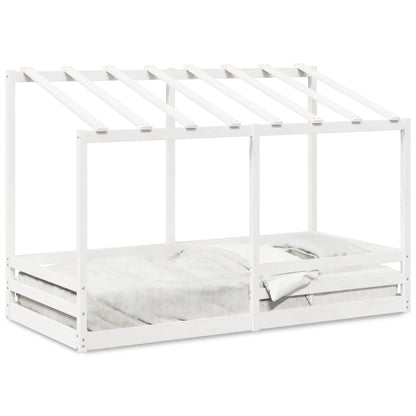 Lit pour enfants sans matelas blanc 100x200 cm bois pin massif