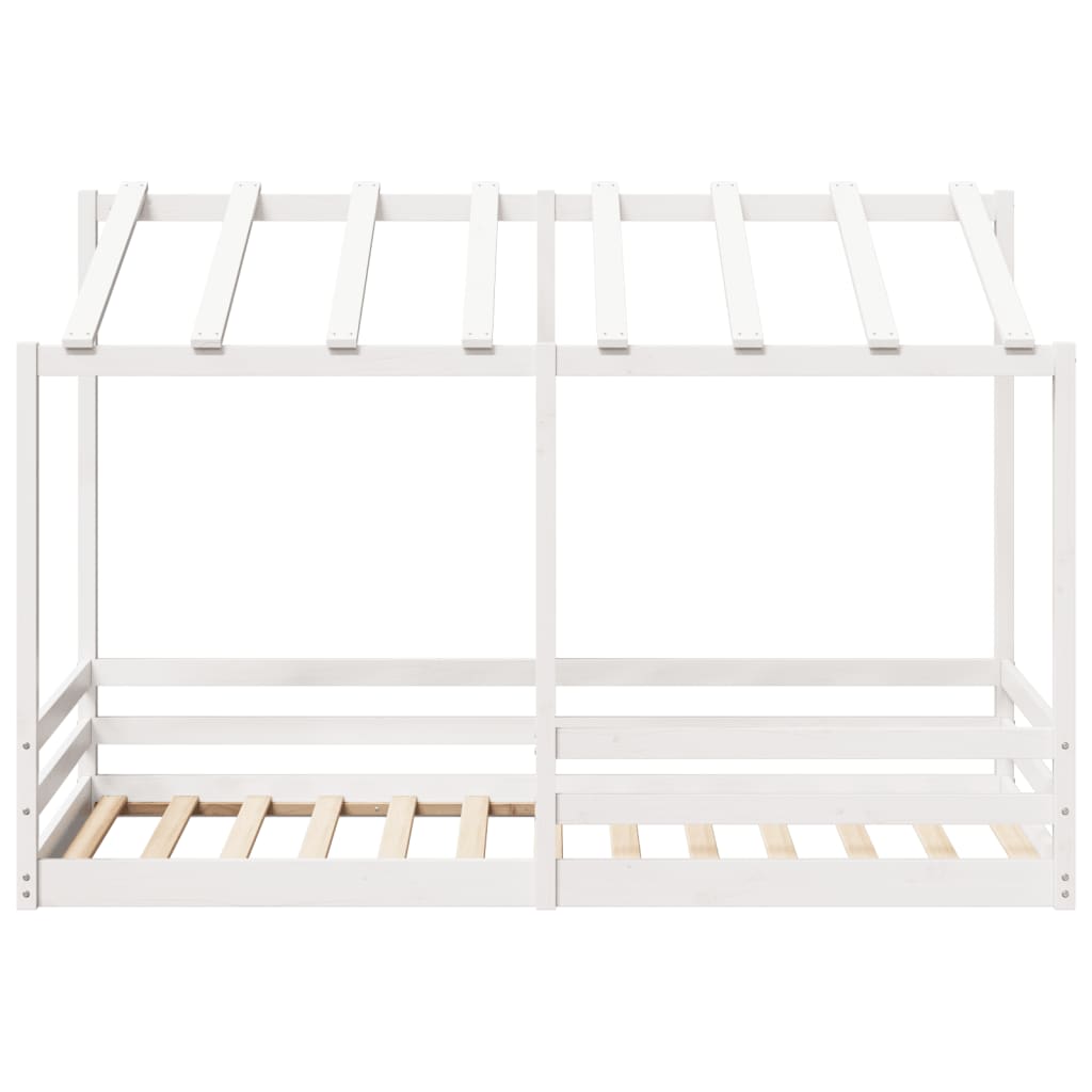 Lit pour enfants sans matelas blanc 100x200 cm bois pin massif