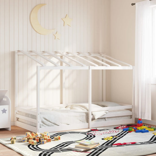 Lit pour enfants sans matelas blanc 100x200 cm bois pin massif