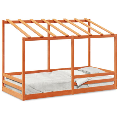 Lit pour enfants sans matelas cire marron 100x200 cm pin massif