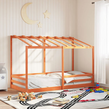 Lit pour enfants sans matelas cire marron 100x200 cm pin massif