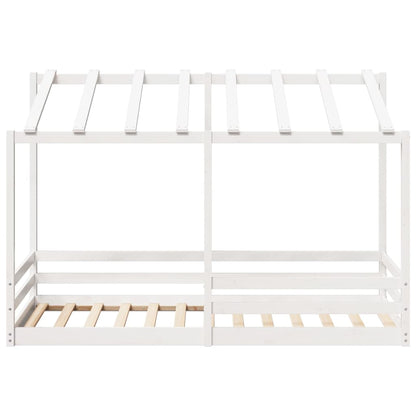 Lit pour enfants sans matelas blanc 90x200 cm bois pin massif