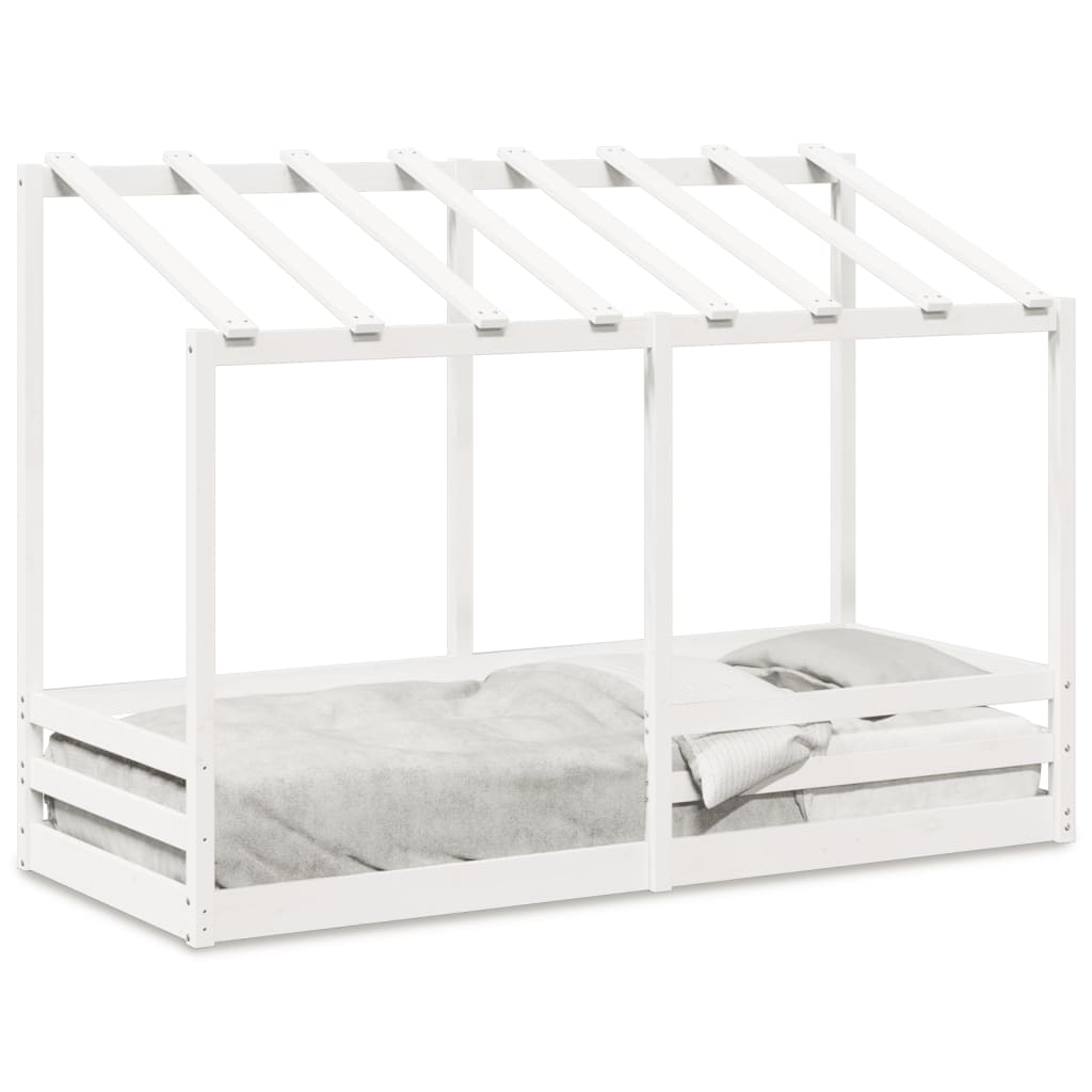 Lit pour enfants sans matelas blanc 90x190 cm bois pin massif