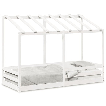 Lit pour enfants sans matelas blanc 90x190 cm bois pin massif