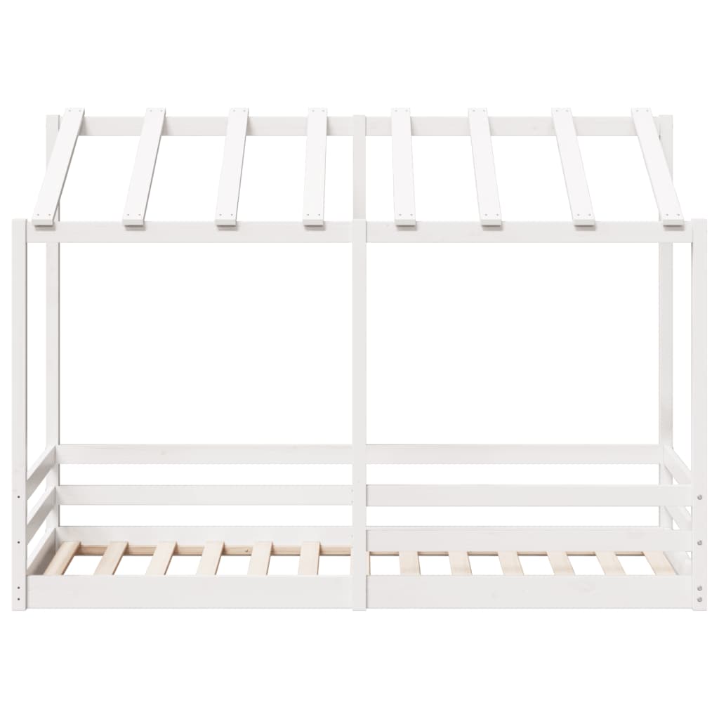 Lit pour enfants sans matelas blanc 90x190 cm bois pin massif