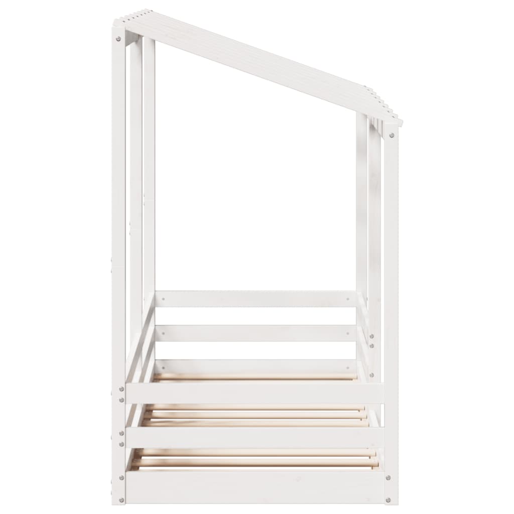 Lit pour enfants sans matelas blanc 90x190 cm bois pin massif