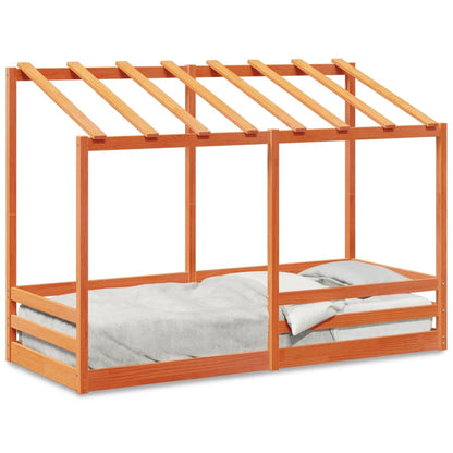 Lit pour enfants sans matelas cire marron 90x190 cm pin massif