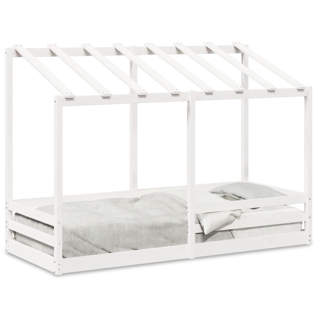 Lit pour enfants sans matelas blanc 75x190 cm bois pin massif