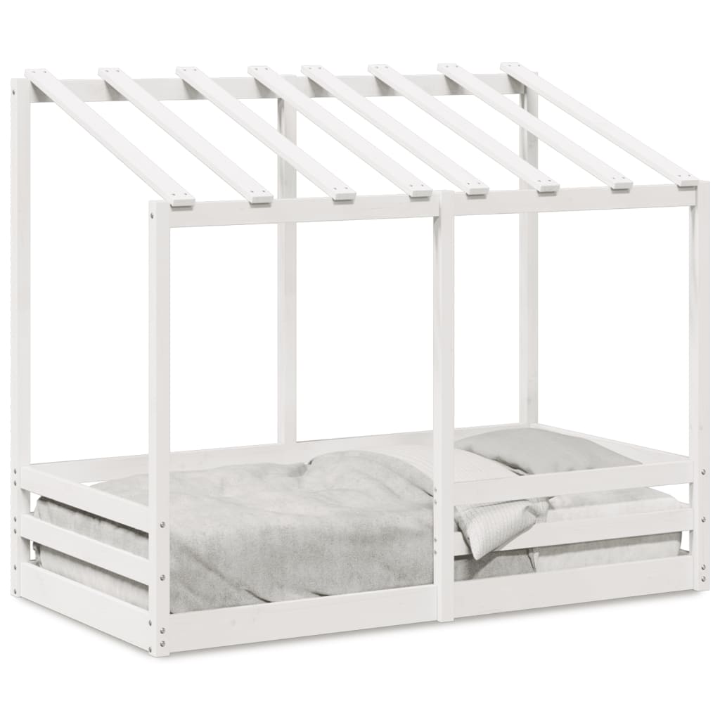 Lit pour enfants sans matelas blanc 80x160cm bois massif de pin