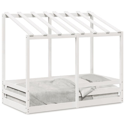 Lit pour enfants sans matelas blanc 80x160cm bois massif de pin