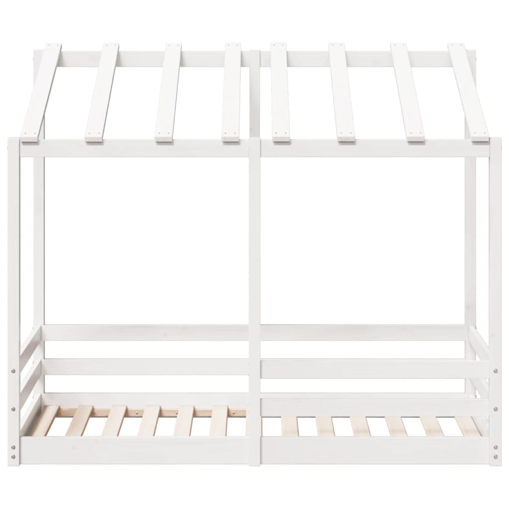 Lit pour enfants sans matelas blanc 80x160cm bois massif de pin