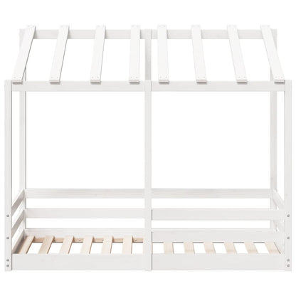 Lit pour enfants sans matelas blanc 80x160cm bois massif de pin