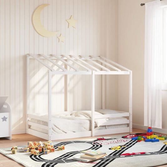 Lit pour enfants sans matelas blanc 80x160cm bois massif de pin