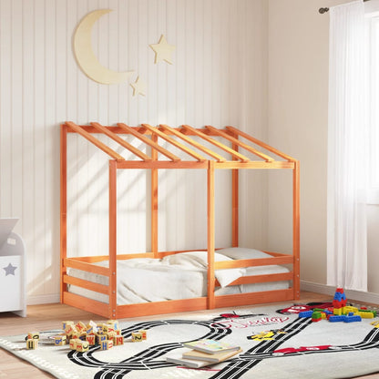 Lit pour enfants sans matelas cire marron 80x160 cm pin massif