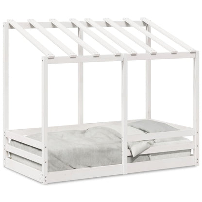 Lit pour enfants sans matelas blanc 70x140cm bois de pin massif