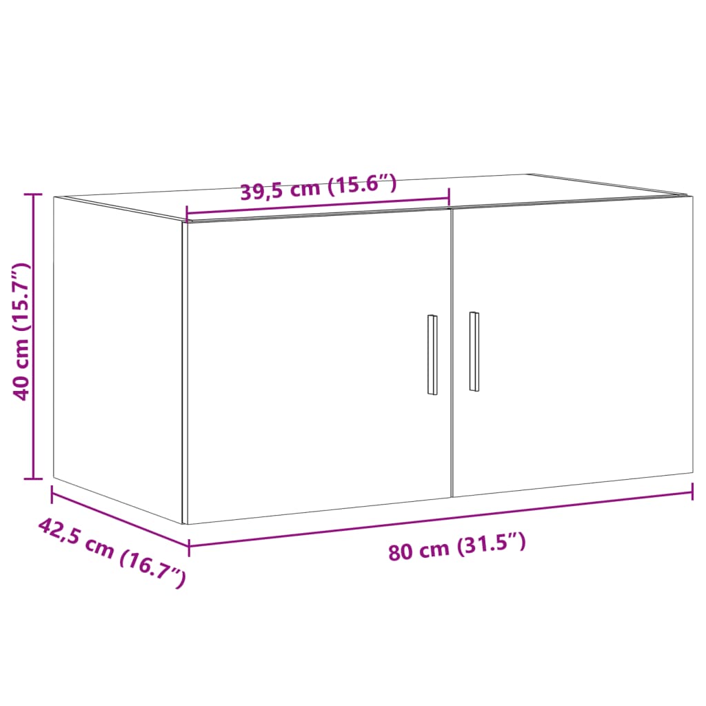 Armoire murale blanc 80x42,5x40 cm bois d'ingénierie