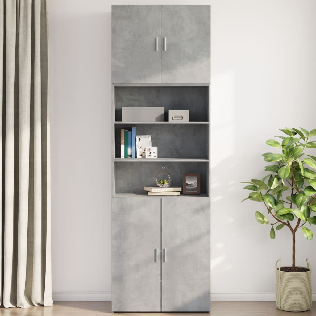 Armoire murale gris béton 80x42,5x64 cm bois d'ingénierie