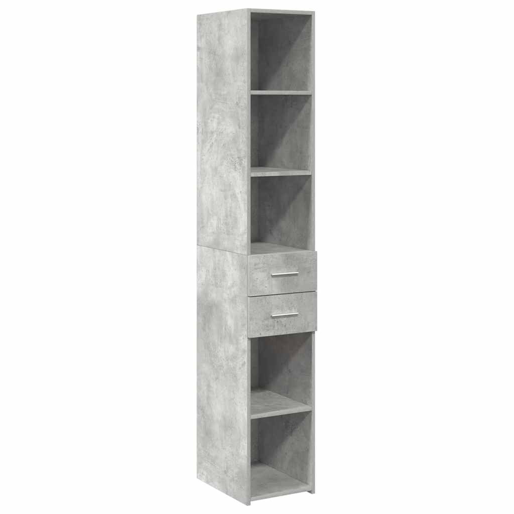 Armoire de rangement mince gris béton 30x42,5x225 cm