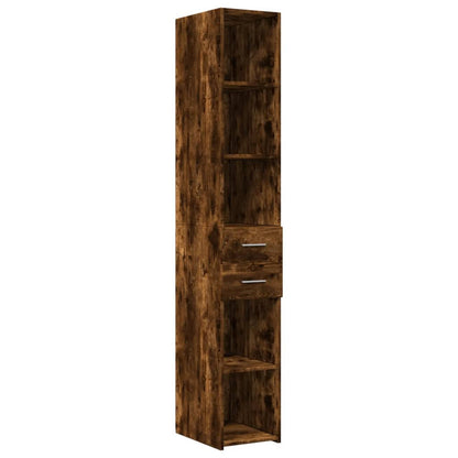 Armoire de rangement mince chêne fumé 30x42,5x225 cm