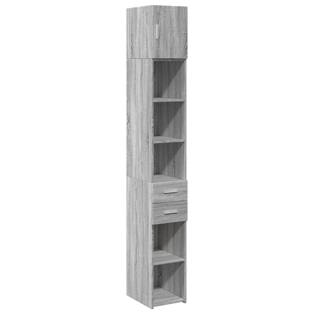 Armoire de rangement mince sonoma gris 30x42,5x225 cm