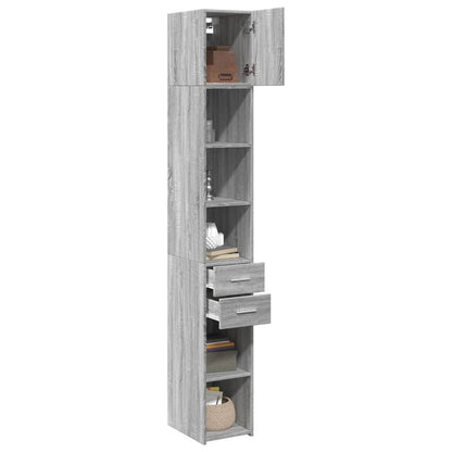 Armoire de rangement mince sonoma gris 30x42,5x225 cm