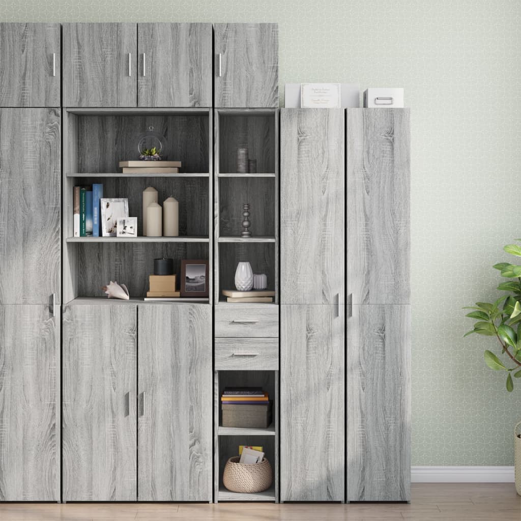 Armoire de rangement mince sonoma gris 30x42,5x225 cm