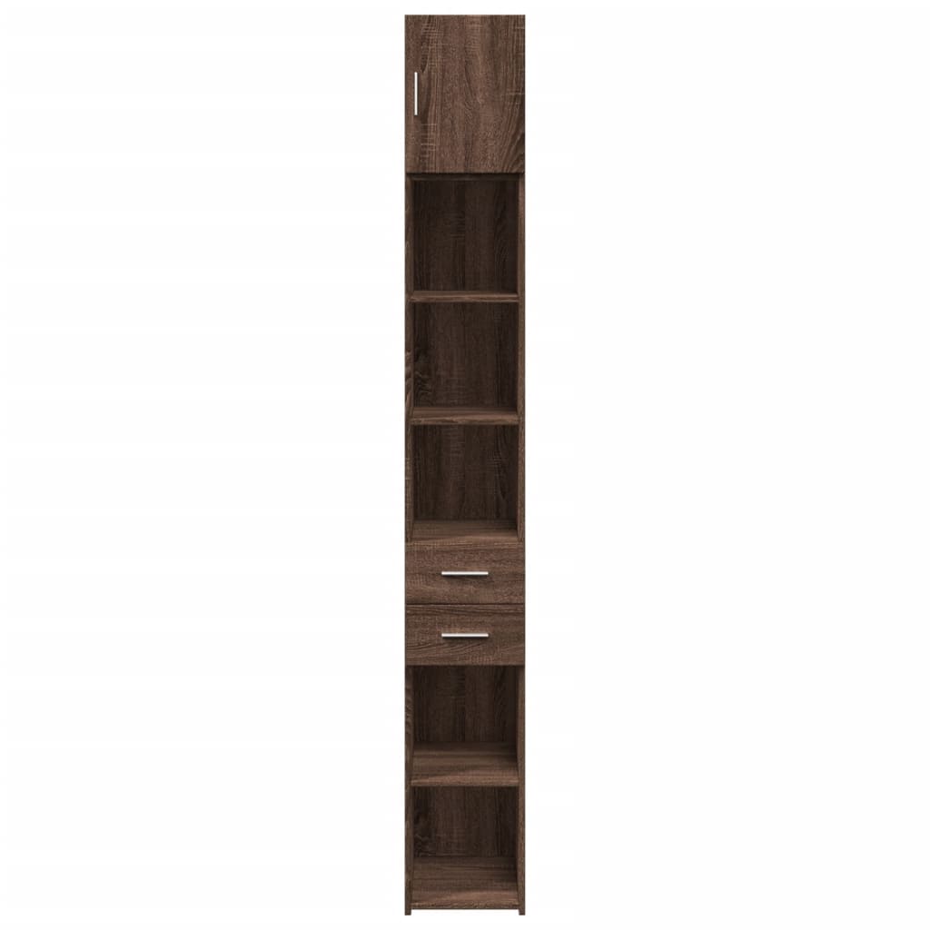 Armoire de rangement mince chêne marron 30x42,5x225 cm