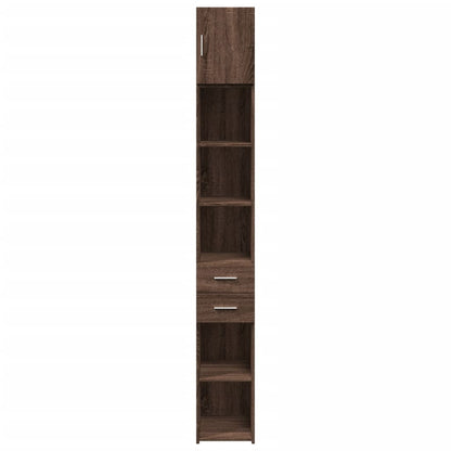 Armoire de rangement mince chêne marron 30x42,5x225 cm