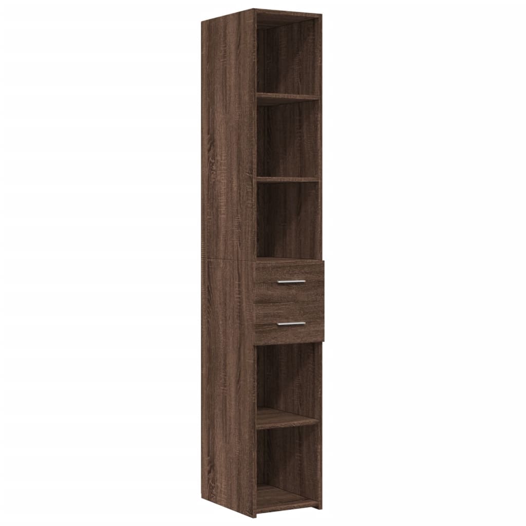 Armoire de rangement mince chêne marron 30x42,5x225 cm