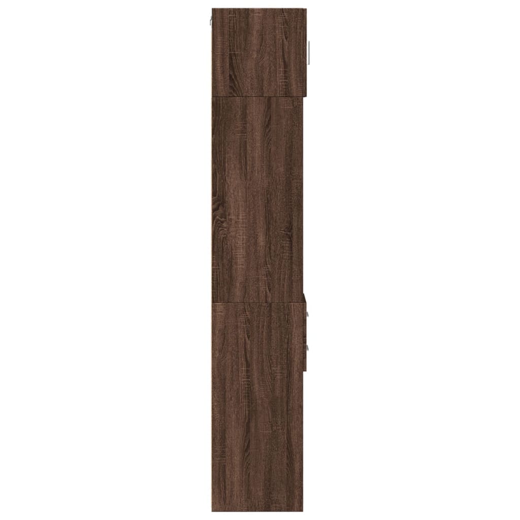 Armoire de rangement mince chêne marron 30x42,5x225 cm