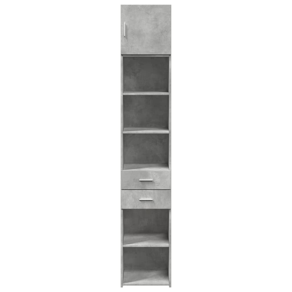 Armoire de rangement mince gris béton 40x42,5x225 cm