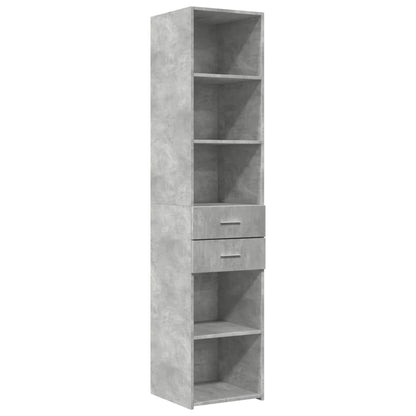 Armoire de rangement mince gris béton 40x42,5x225 cm