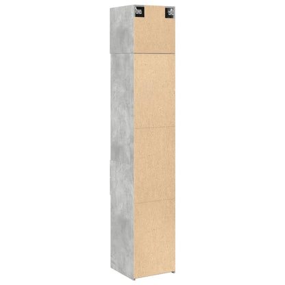 Armoire de rangement mince gris béton 40x42,5x225 cm