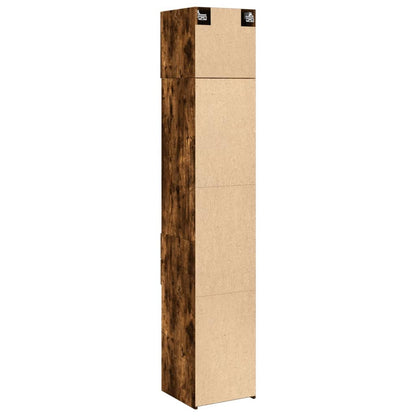 Armoire de rangement mince chêne fumé 40x42,5x225 cm