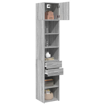 Armoire de rangement mince sonoma gris 40x42,5x225 cm