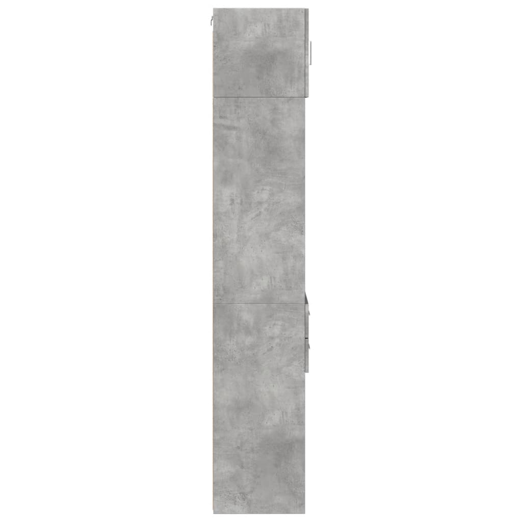 Armoire de rangement mince gris béton 45x42,5x225 cm