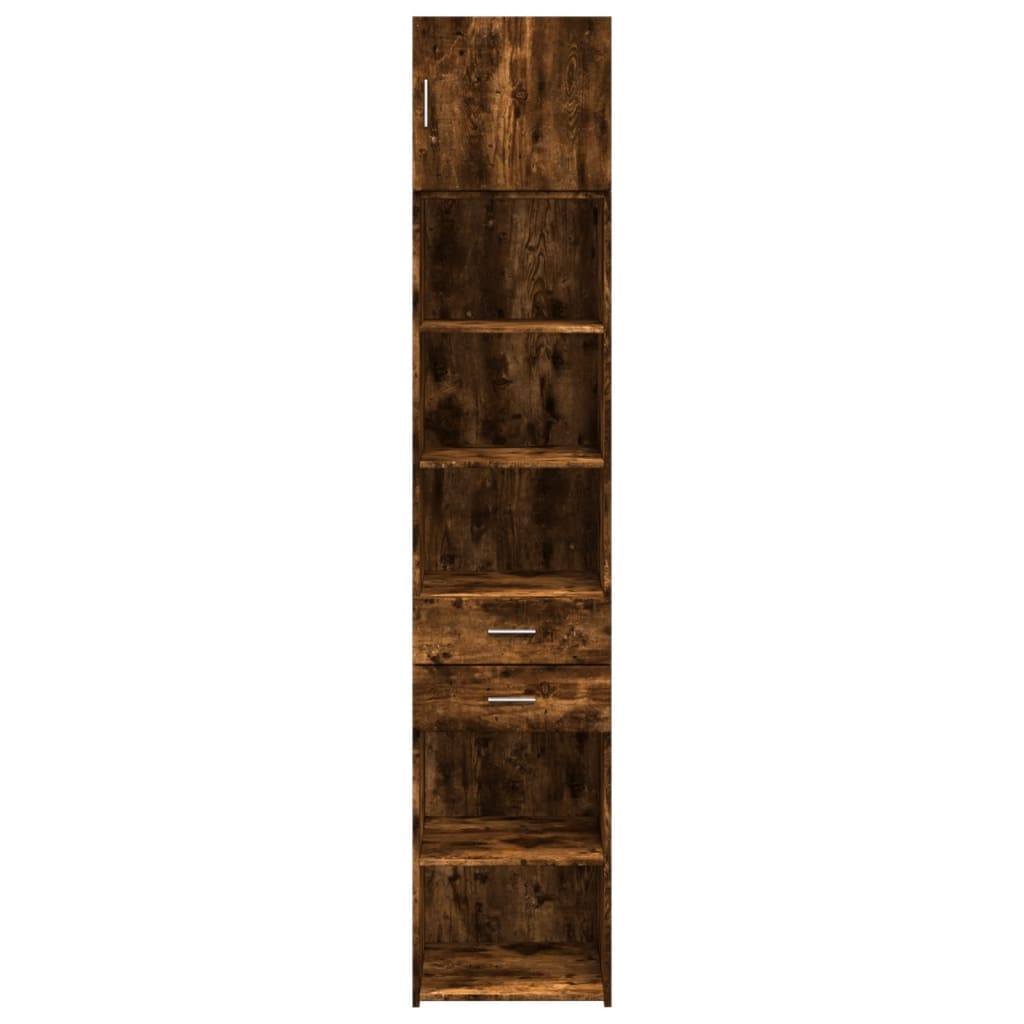 Armoire de rangement mince chêne fumé 45x42,5x225 cm